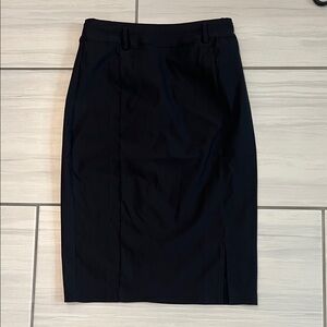NWT Kate Kasin High-Waisted Stretch Pencil Skirt with Slit Black Size Small